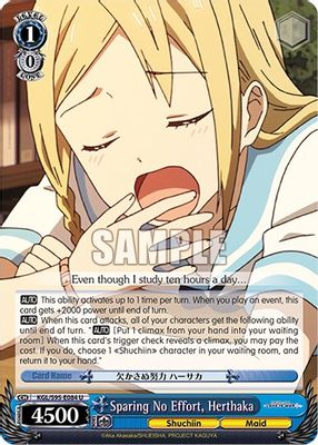 Sparing No Effort, Herthaka