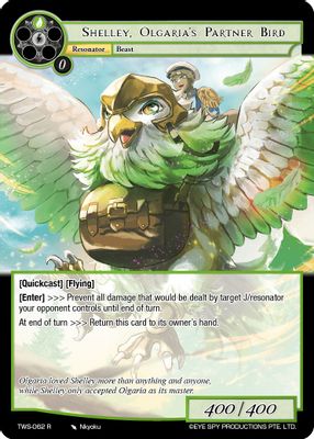 Shelley, Olgaria's Partner Bird