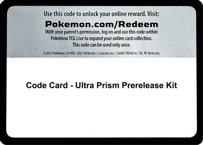 Code Card - Ultra Prism Prerelease Kit