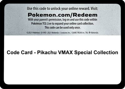 Code Card - Pikachu VMAX Special Collection