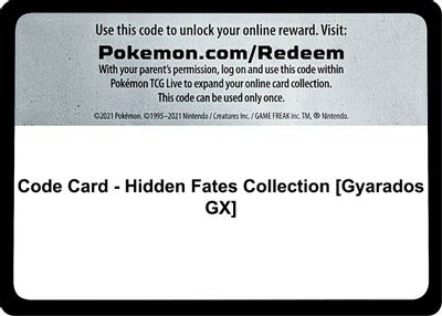 Code Card - Hidden Fates Collection [Gyarados GX]