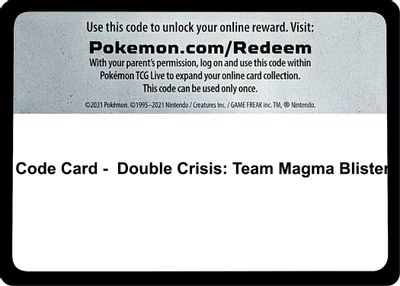 Code Card - Double Crisis: Team Magma Blister