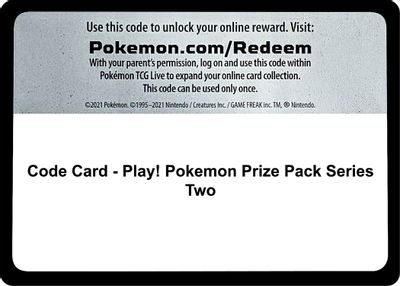Code Card - Play! Pokemon Prize Pack Series Two