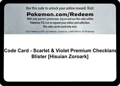 Code Card - Scarlet & Violet Premium Checklane Blister [Hisuian Zoroark]