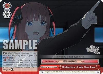 Declaration of War Over Love