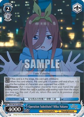 Operation Substitute? Miku Nakano