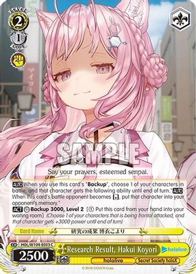 Research Result, Hakui Koyori