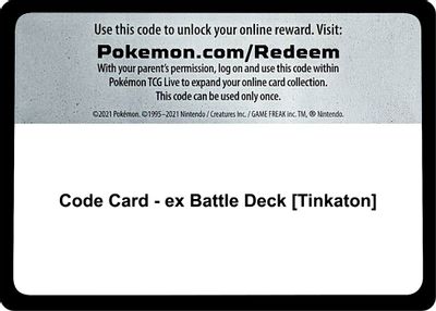 Code Card - ex Battle Deck [Tinkaton]