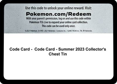 Code Card - Summer 2023 Collector's Chest Tin