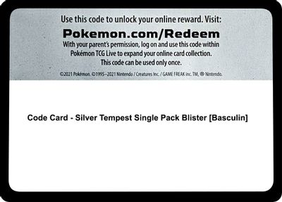 Code Card - Silver Tempest Single Pack Blister [Basculin]