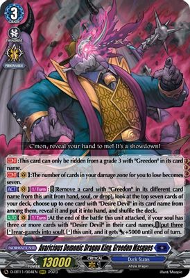 Avaricious Demonic Dragon King, Greedon Masques