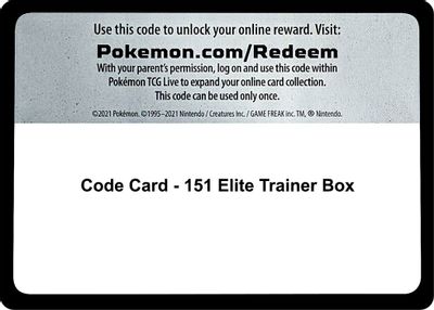Code Card - 151 Elite Trainer Box