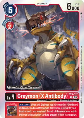 Greymon (X Antibody) (Blast Ace Pre-Release Winner)