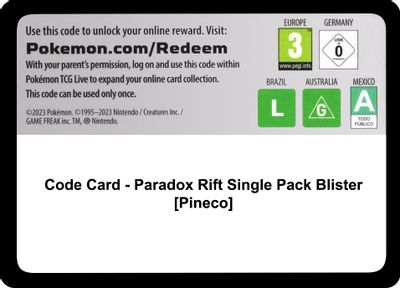 Code Card - Paradox Rift Single Pack Blister [Pineco]