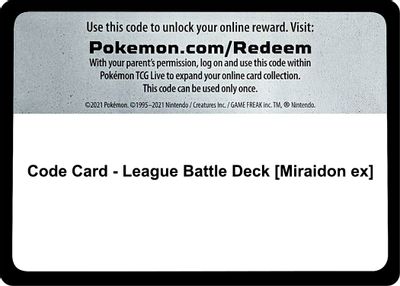 Code Card - League Battle Deck [Miraidon ex]
