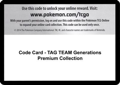 Code Card - TAG TEAM Generations Premium Collection