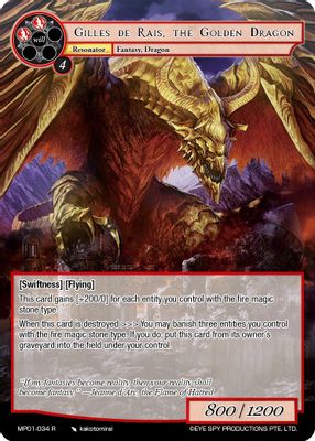 Gilles de Rais, the Golden Dragon