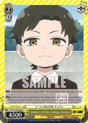 Student of Eden College, Damian