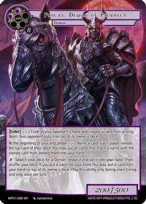 Furcas, Demon of Prophecy