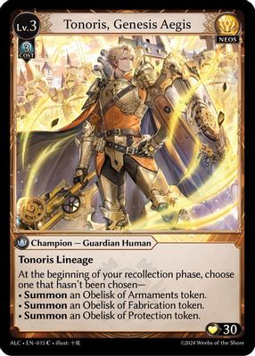 Tonoris, Genesis Aegis