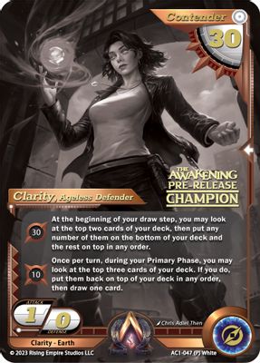 Clarity, Ageless Defender (Pre-Release Champion)
