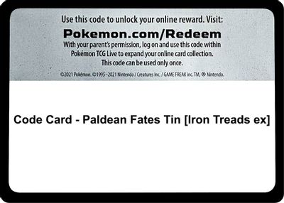 Code Card - Paldean Fates Tin [Iron Treads ex]