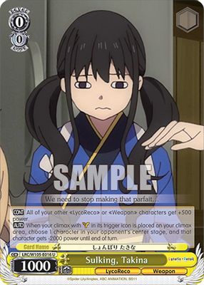 Sulking, Takina