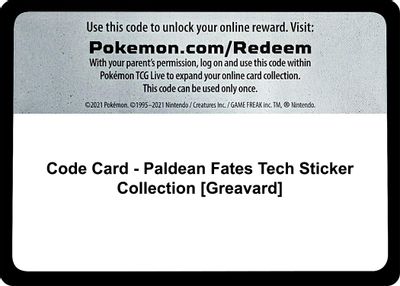 Code Card - Paldean Fates Tech Sticker Collection [Greavard]