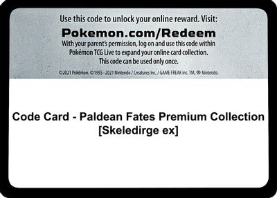 Code Card - Paldean Fates Premium Collection [Skeledirge ex]