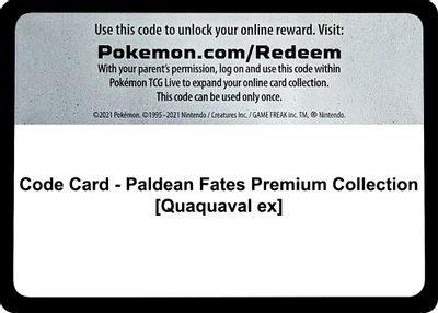 Code Card - Paldean Fates Premium Collection [Quaquaval ex]