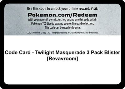 Code Card - Twilight Masquerade 3 Pack Blister [Revavroom]