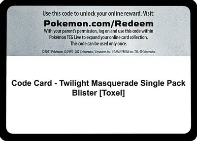 Code Card - Twilight Masquerade Single Pack Blister [Toxel]