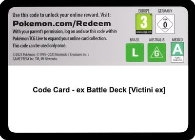 Code Card - ex Battle Deck [Victini ex]