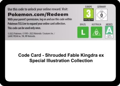 Code Card - Shrouded Fable Kingdra ex Special Illustration Collection