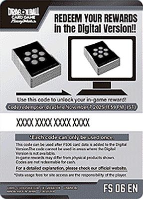 Code Card - Starter Deck 6: Son Goku (Mini) (FS06)