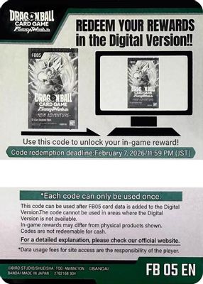 Code Card - New Adventure Booster (FB05)