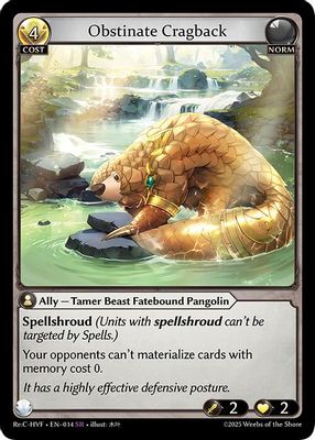 Obstinate Cragback