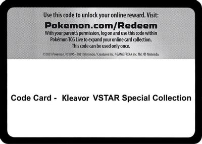 Code Card - Kleavor VSTAR Special Collection