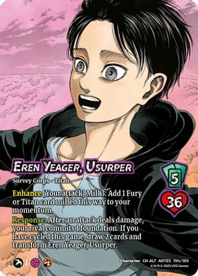 Eren Yeager, Usurper // Attack Titan, Finale (Alternate Art)