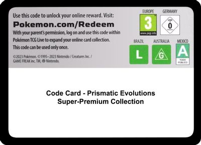 Code Card - Prismatic Evolutions Super-Premium Collection