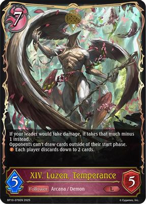 XIV. Luzen, Temperance