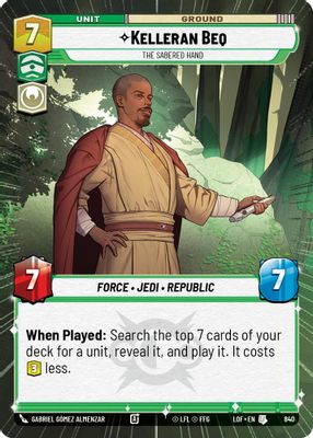 Kelleran Beq - The Sabered Hand (Hyperspace Foil)