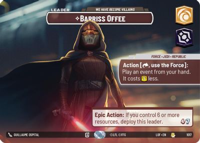 Barriss Offee - We Have Become Villains (Showcase)