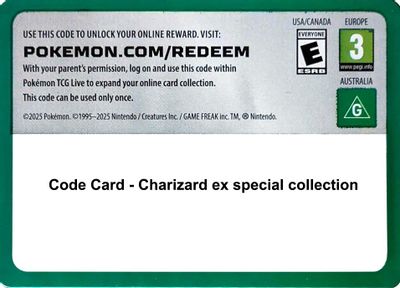 Code Card - Charizard ex special collection