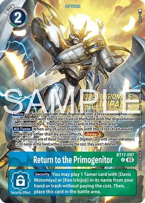 Return to the Primogenitor (Regionals 25-26 Season 2 Participant)