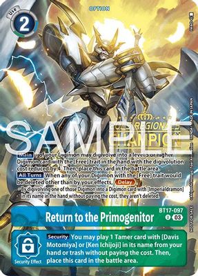 Return to the Primogenitor (Regionals 25-26 Season 2 Champion)