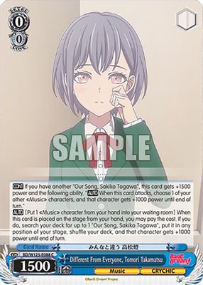 Different From Everyone, Tomori Takamatsu