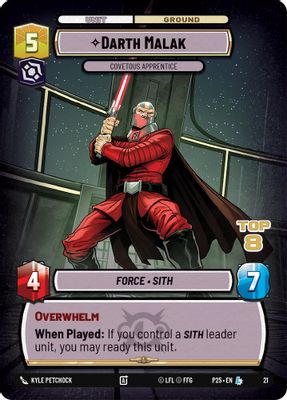 Darth Malak - Covetous Apprentice (Top 8)