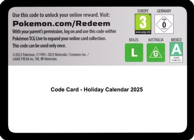 Code Card - Holiday Calendar 2025