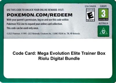 Code Card: Mega Evolution Elite Trainer Box Riolu Digital Bundle